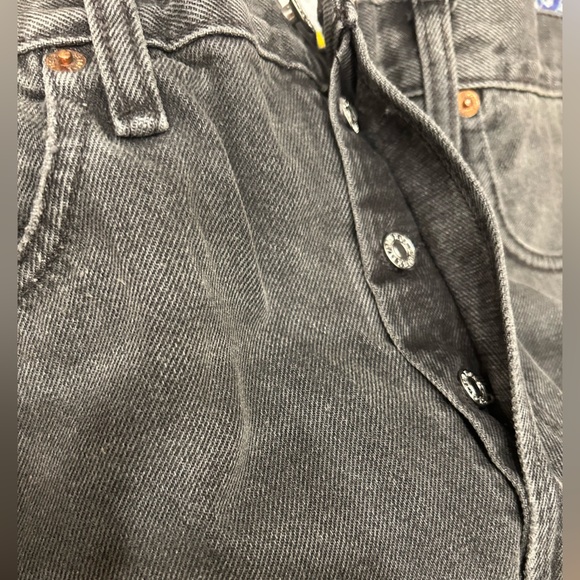 RE/DONE 90s High Rise Loose Jeans Button fly- Black - Picture 6 of 9